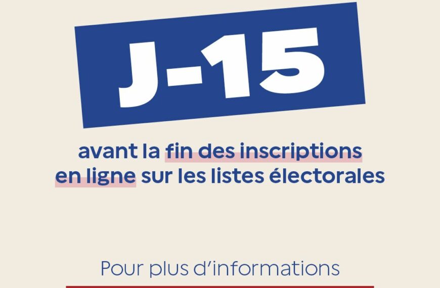 Fin des inscriptions en ligne sur les listes éléctorales
